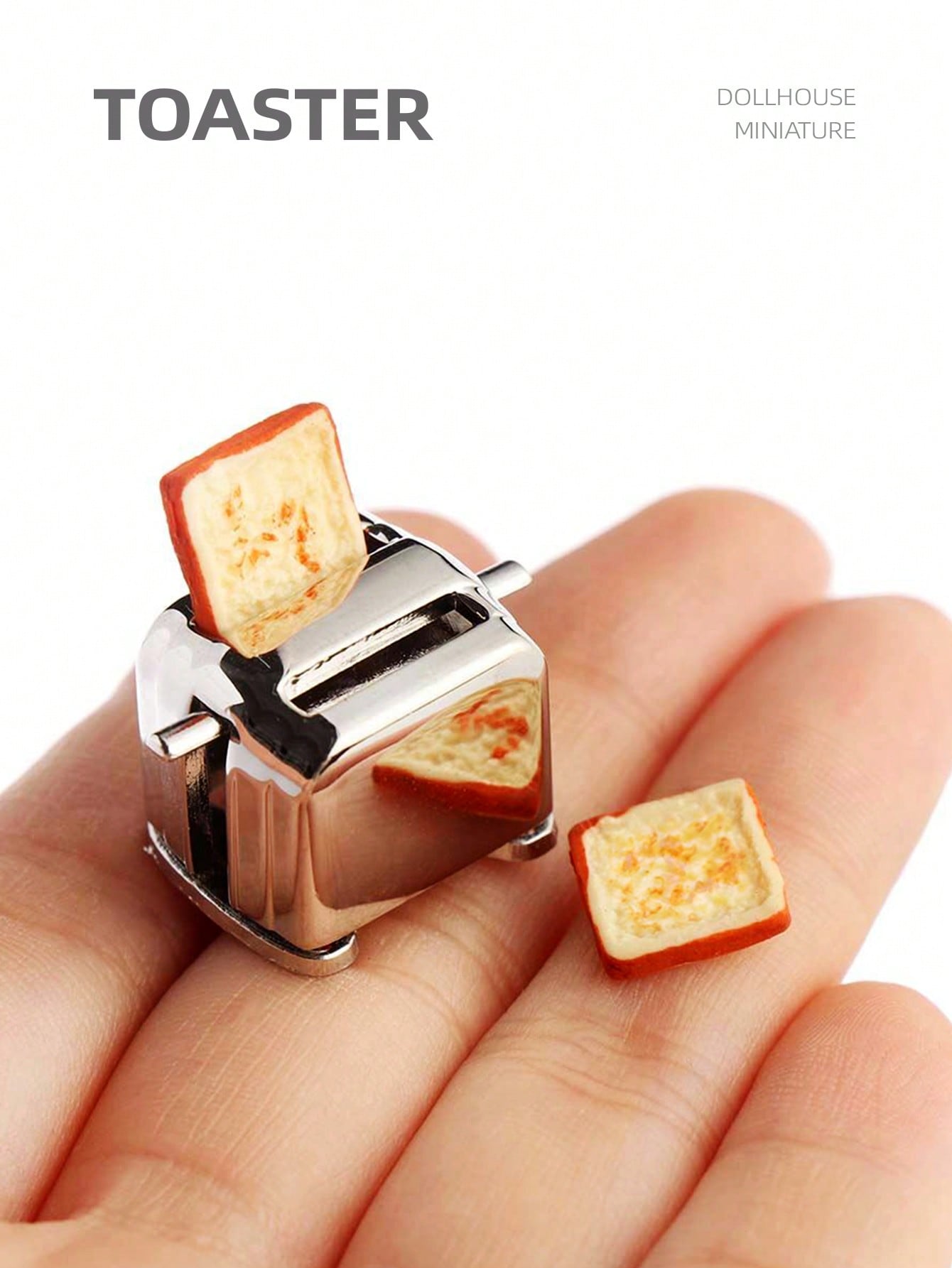 Miniature Baking Kitchen - 1:12 Dollhouse Miniature Toaster, Mini Simulation