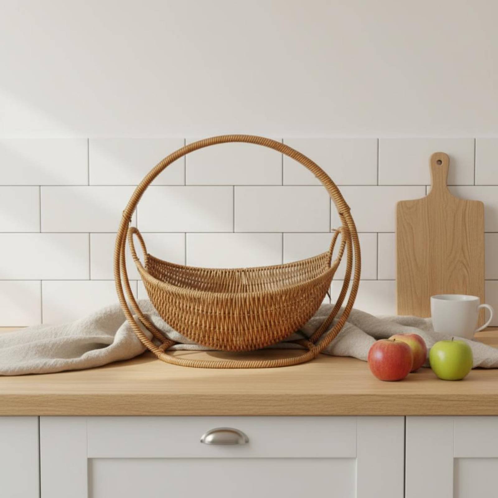 Kitchen Baking Tray - Cradle Design Bread Basket Handwoven Wicker