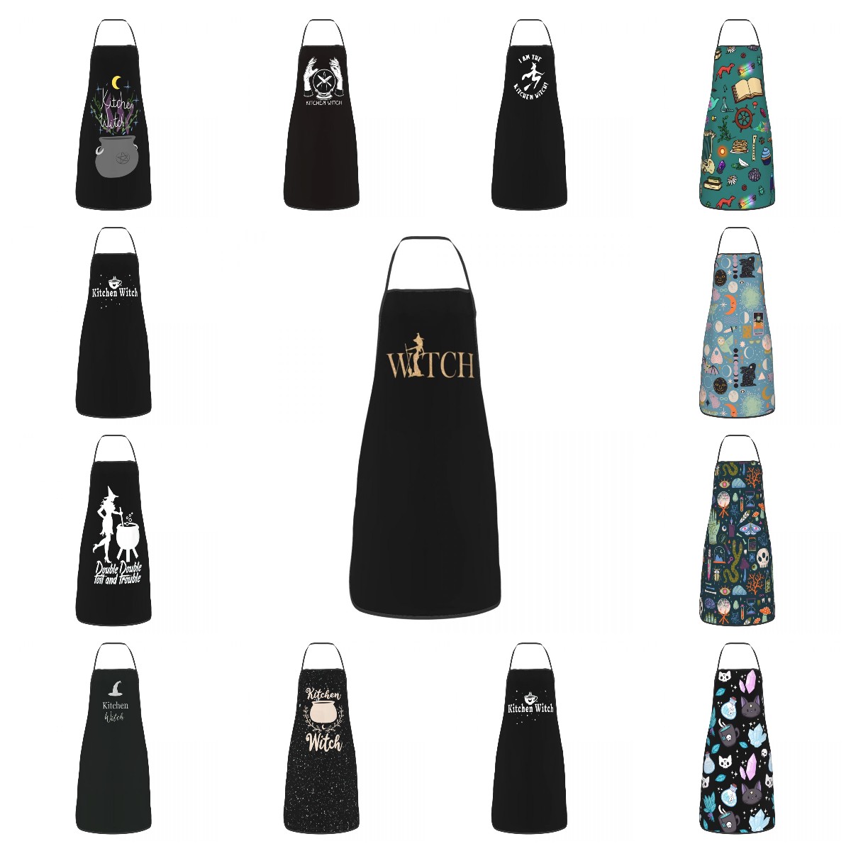 Kitchen Witch Baking - Funny Witch Bib Apron Women Men