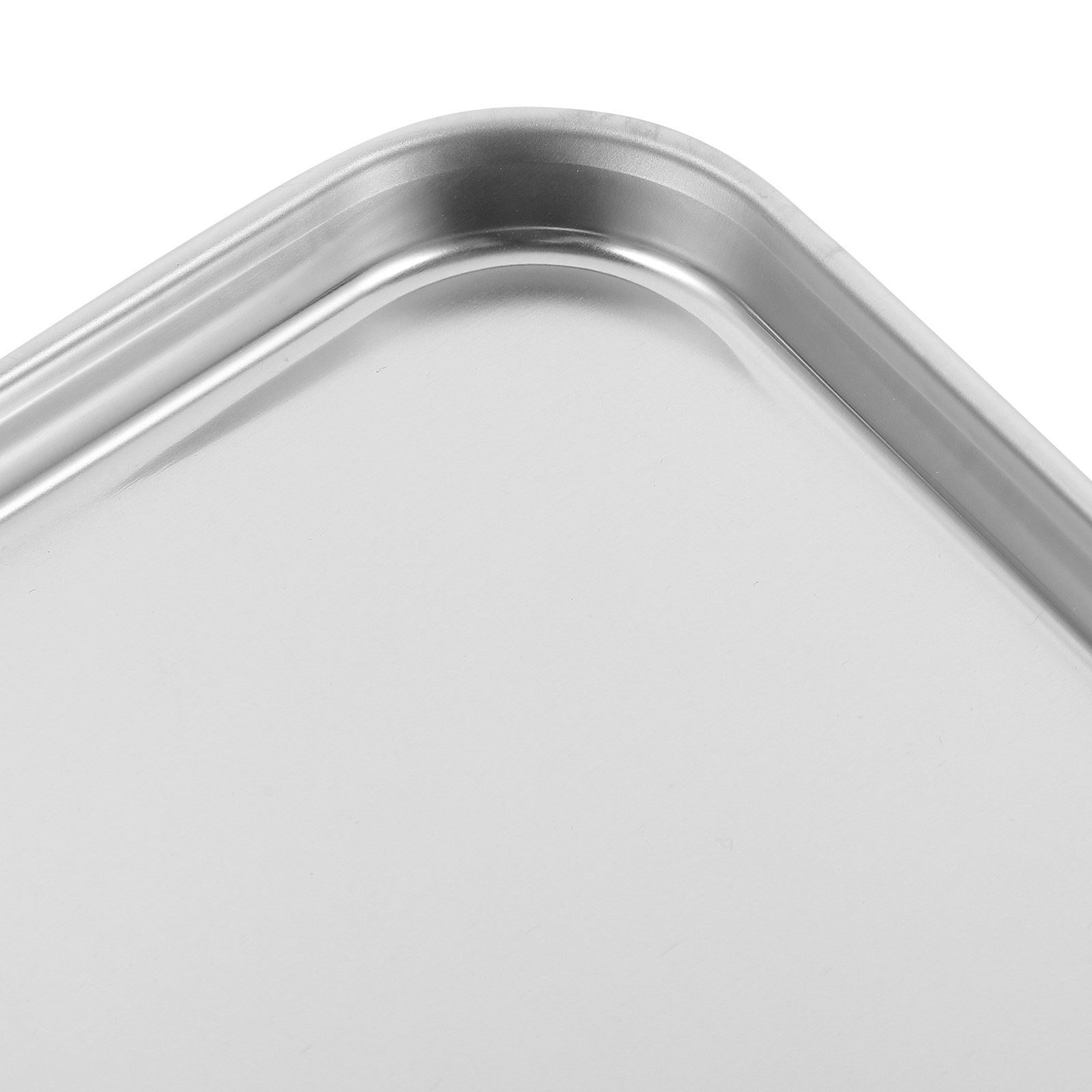 Kitchen Baking Tray - Stainless Steel Rectangular Flat Bottom Grill