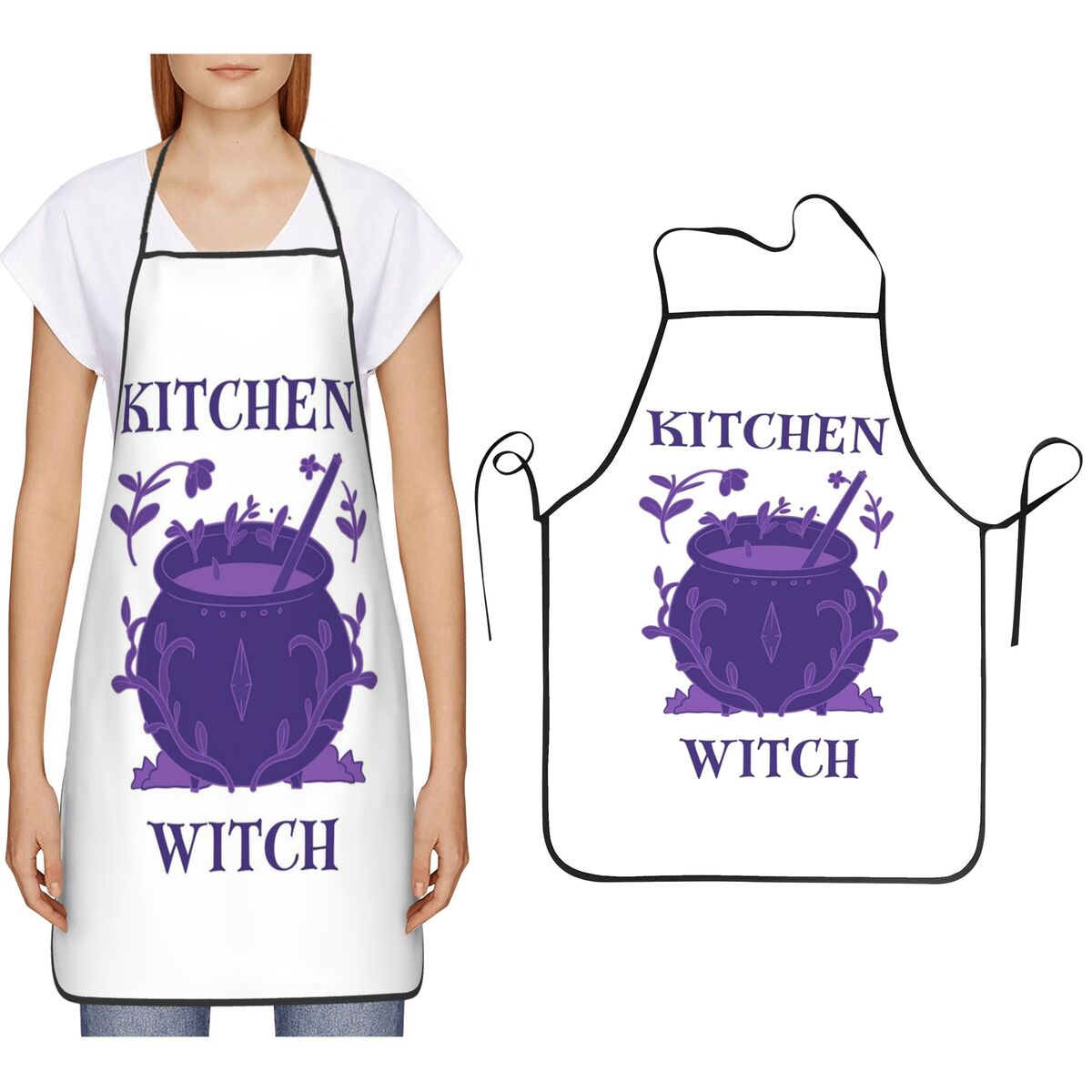 Kitchen Witch Baking - Kitchen Witch Purple Cauldron Aprons Chef