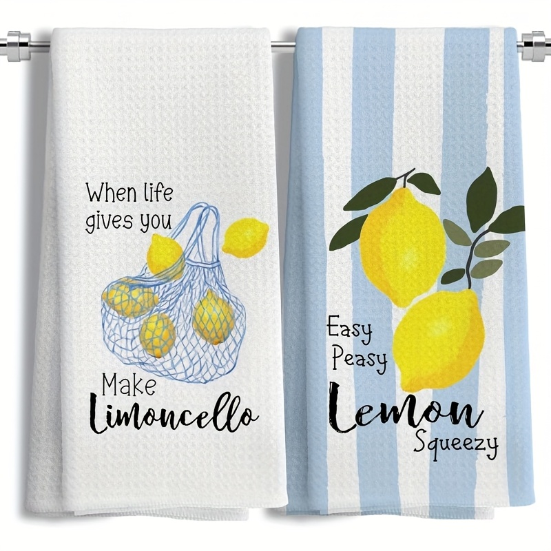 Kitchen Baking Set - 2Pcs, Lemon Mesh Kitchen Towels, 40Cm*60Cm