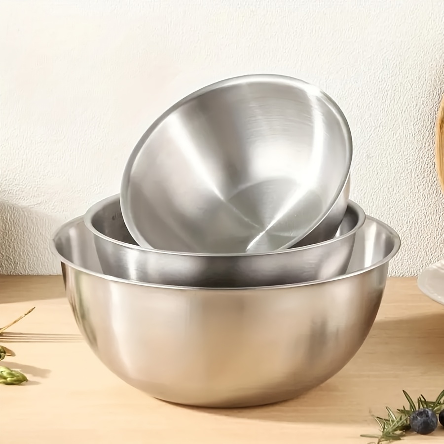 Kitchen Baking Set - 3pcs Stainless Steel Salad Bowl Set