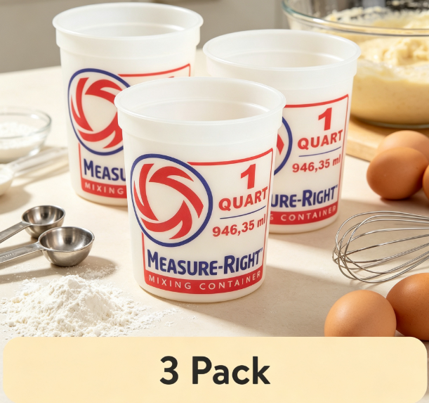 Kitchen Baking Set - Round Plastic Mixing Container 1 Quart