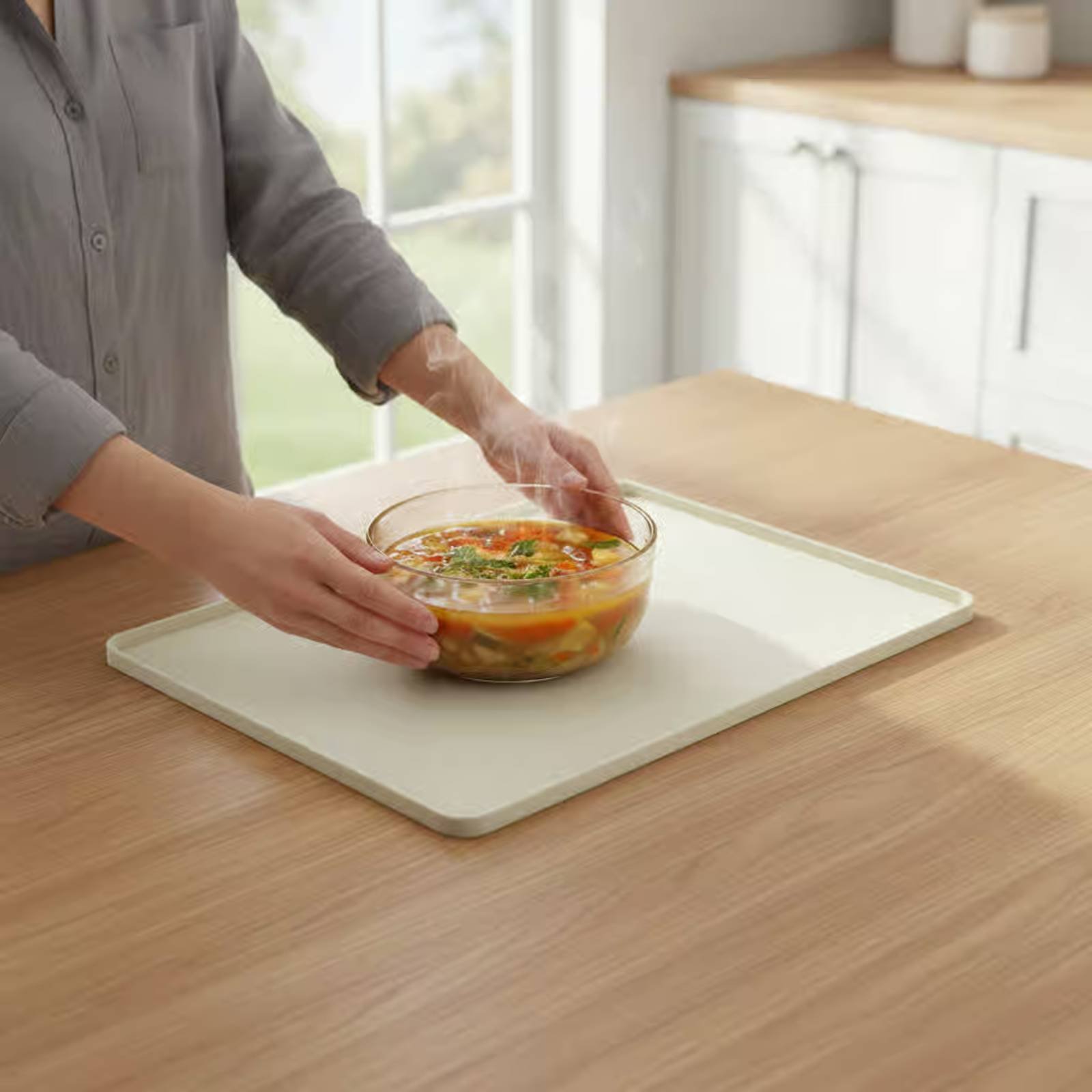 Kitchen Baking Tray - Silicone Microwave Top Mat Flexible Microwave