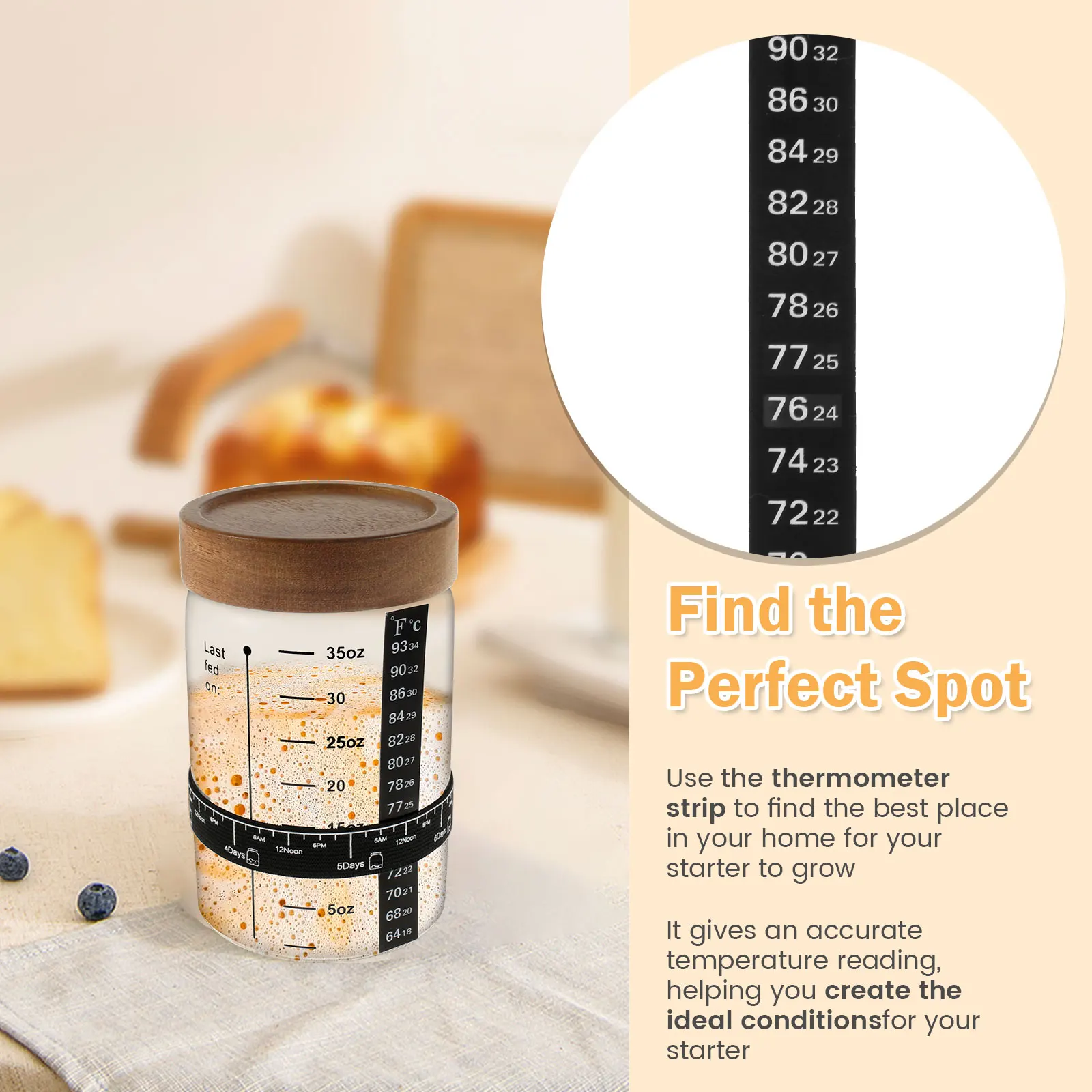 Sourdough Starter Jar Kit 1000 - Kitchen Baking Soda 评论和价格
