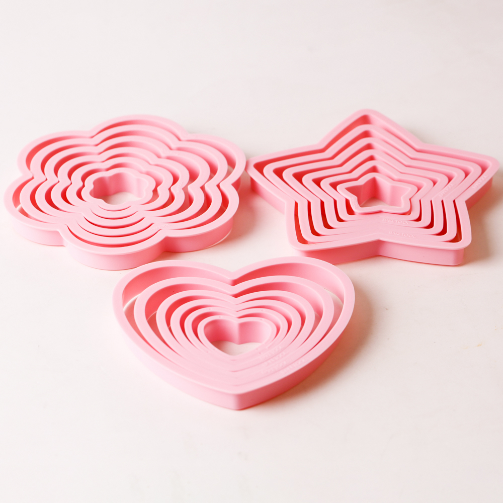 1set/3sets Pink Heart Star Flo - Kitchen Baking Set 评论和价格