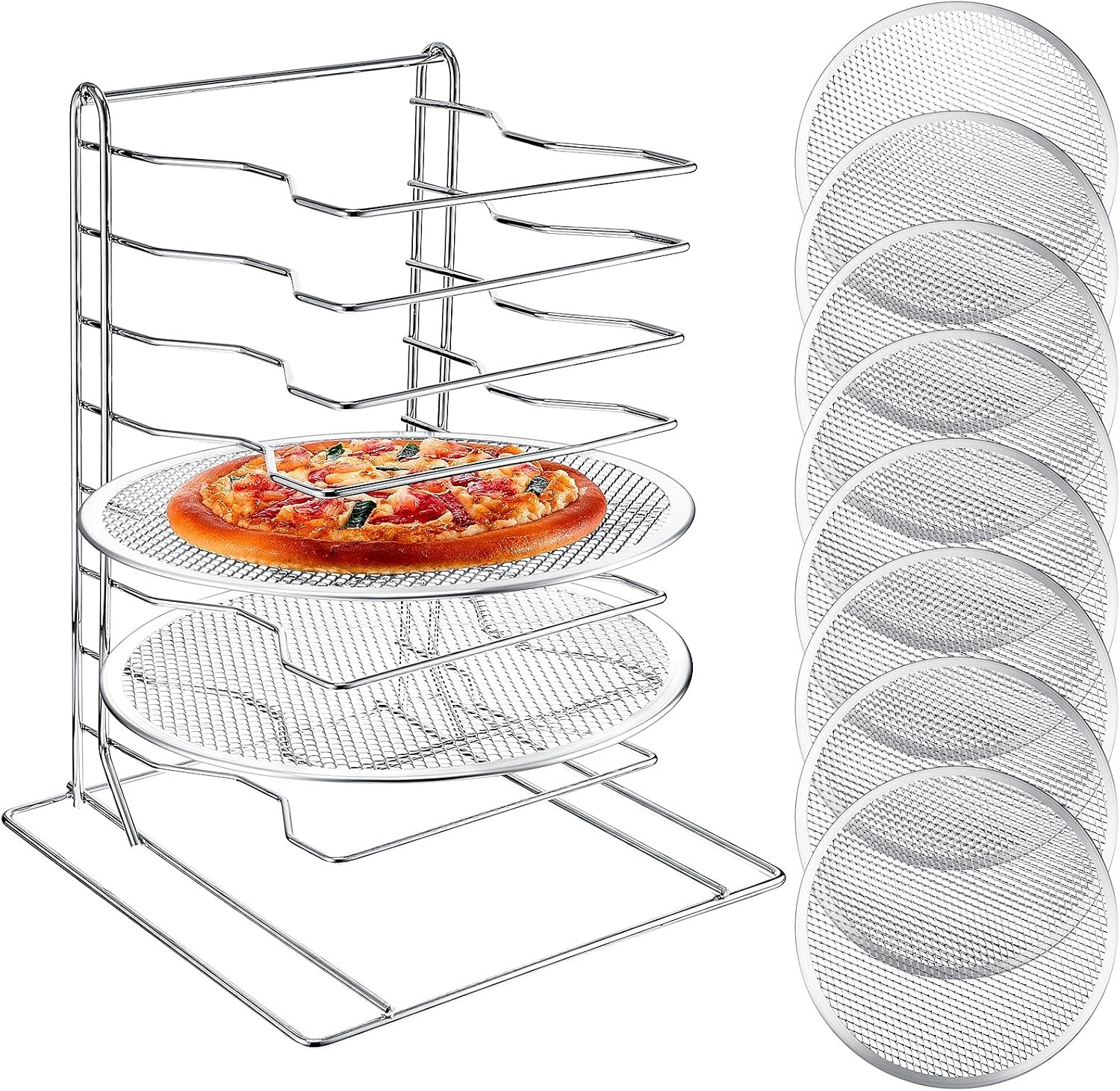Pizza Rack 8 Tiered Stand With - Kitchen Baking Set 评论和价格