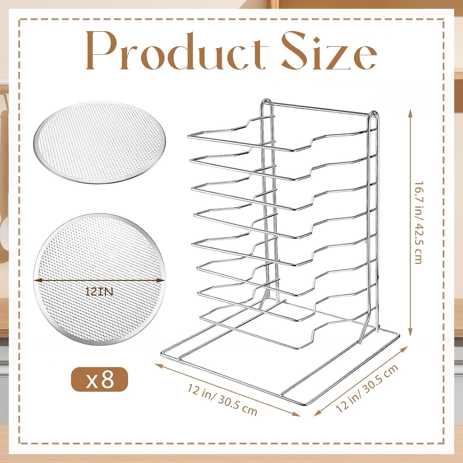 Pizza Rack 8 Tiered Stand With - Kitchen Baking Set 评论和价格