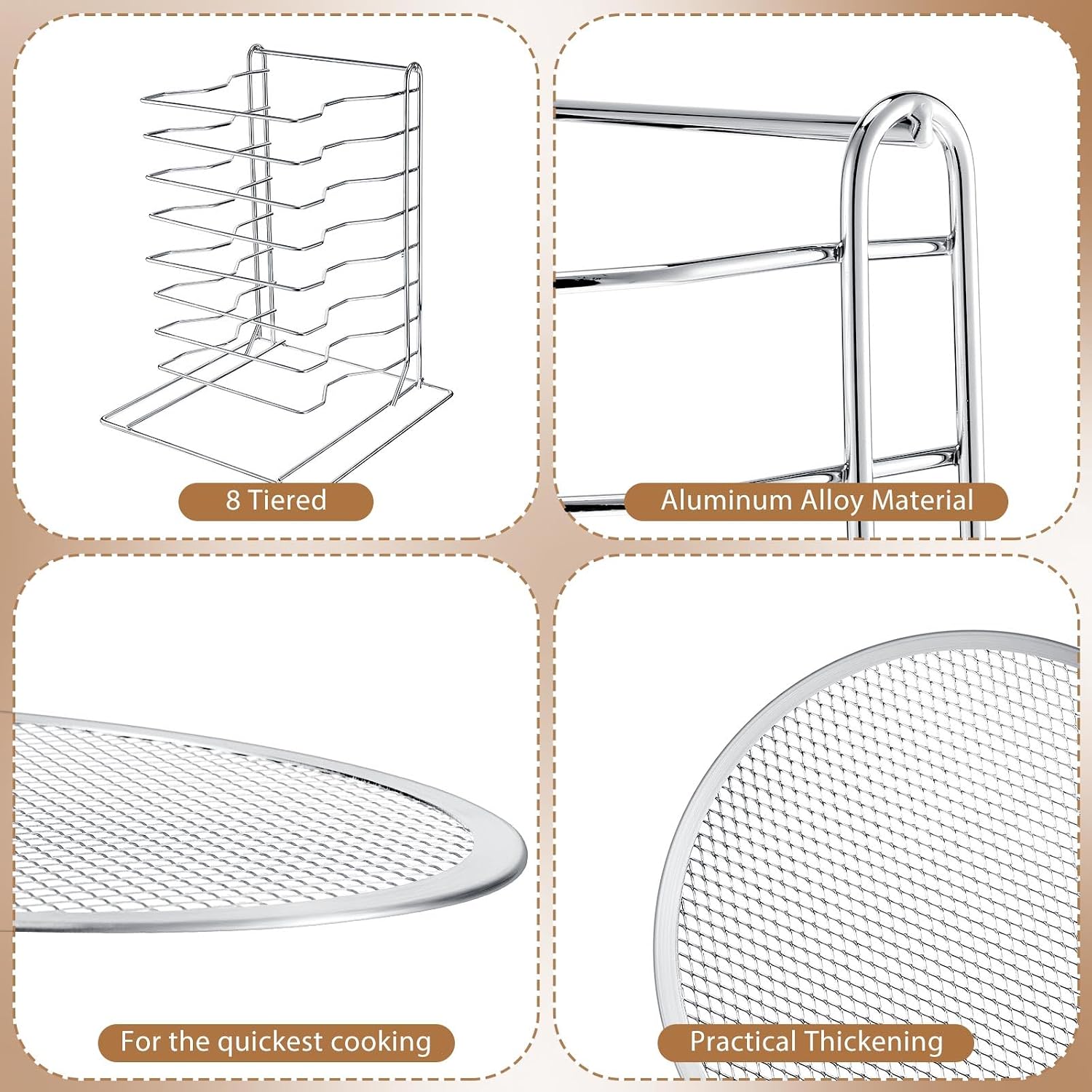 Pizza Rack 8 Tiered Stand With - Kitchen Baking Set 评论和价格