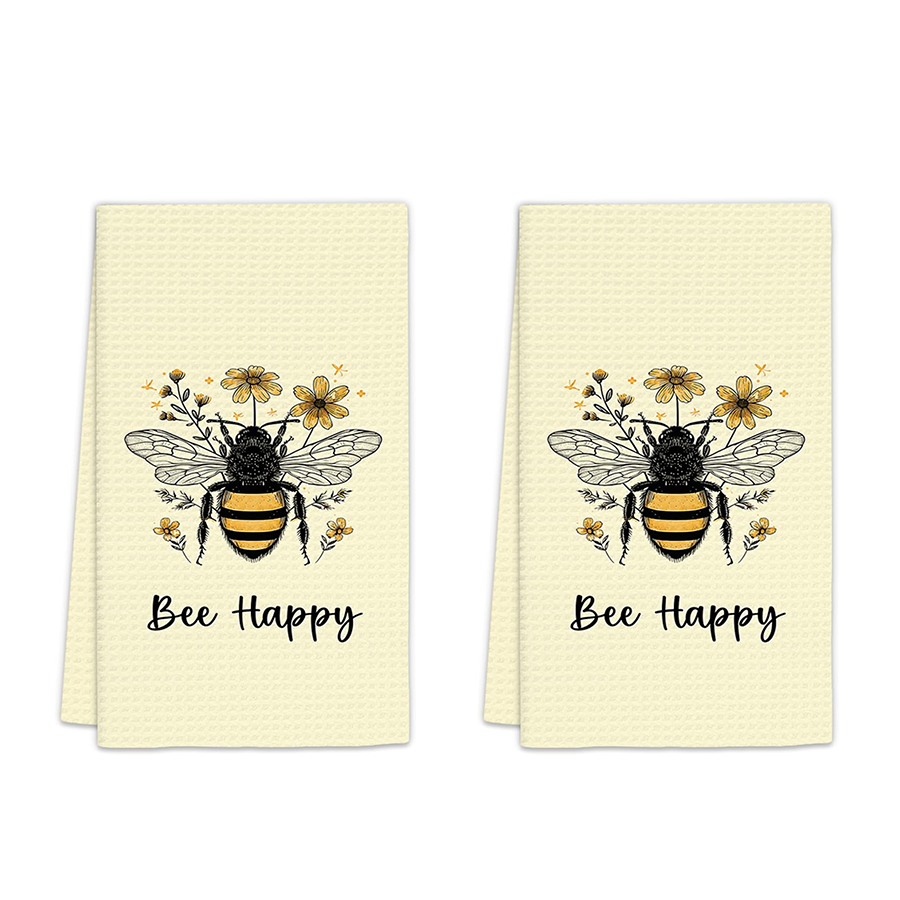 2Pcs, Summer Bee Happy Kitchen - Kitchen And Baking Life 评论和价格