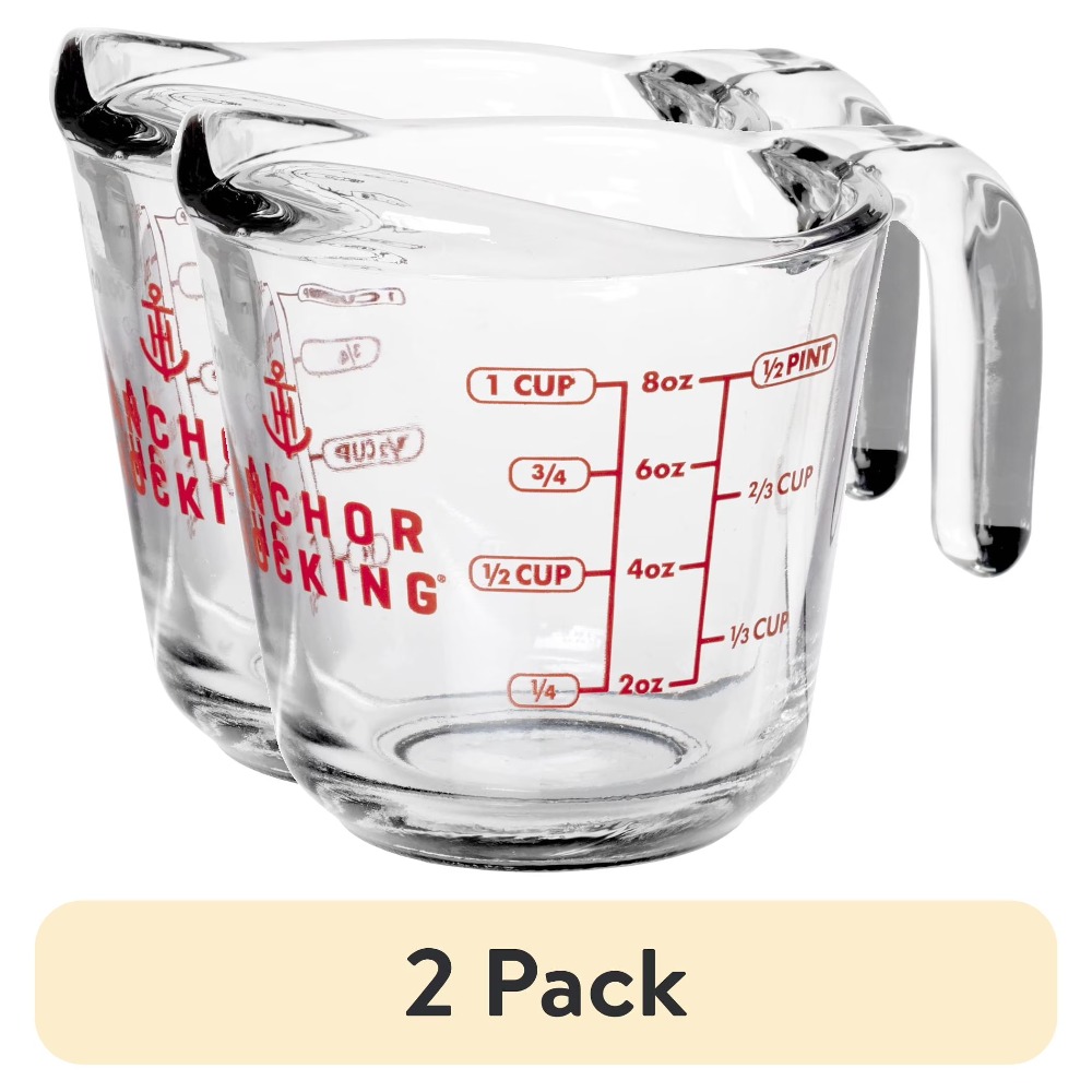 2-Pack Glass Measuring Cups Se - Kitchen Baking Set 评论和价格