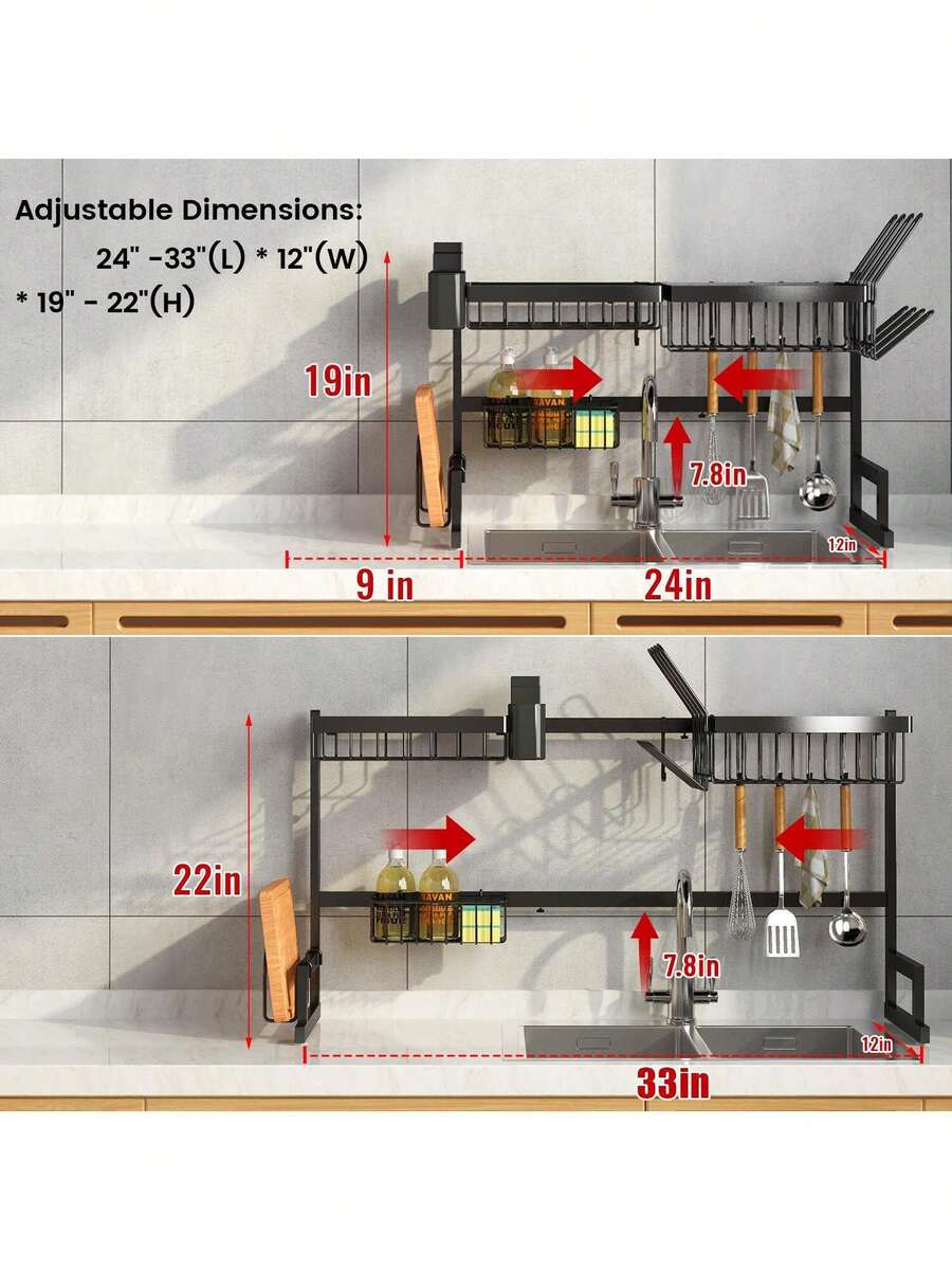 Dish Drying Rack-2-Tier Over-  - Kitchen Utensils 评论和价格