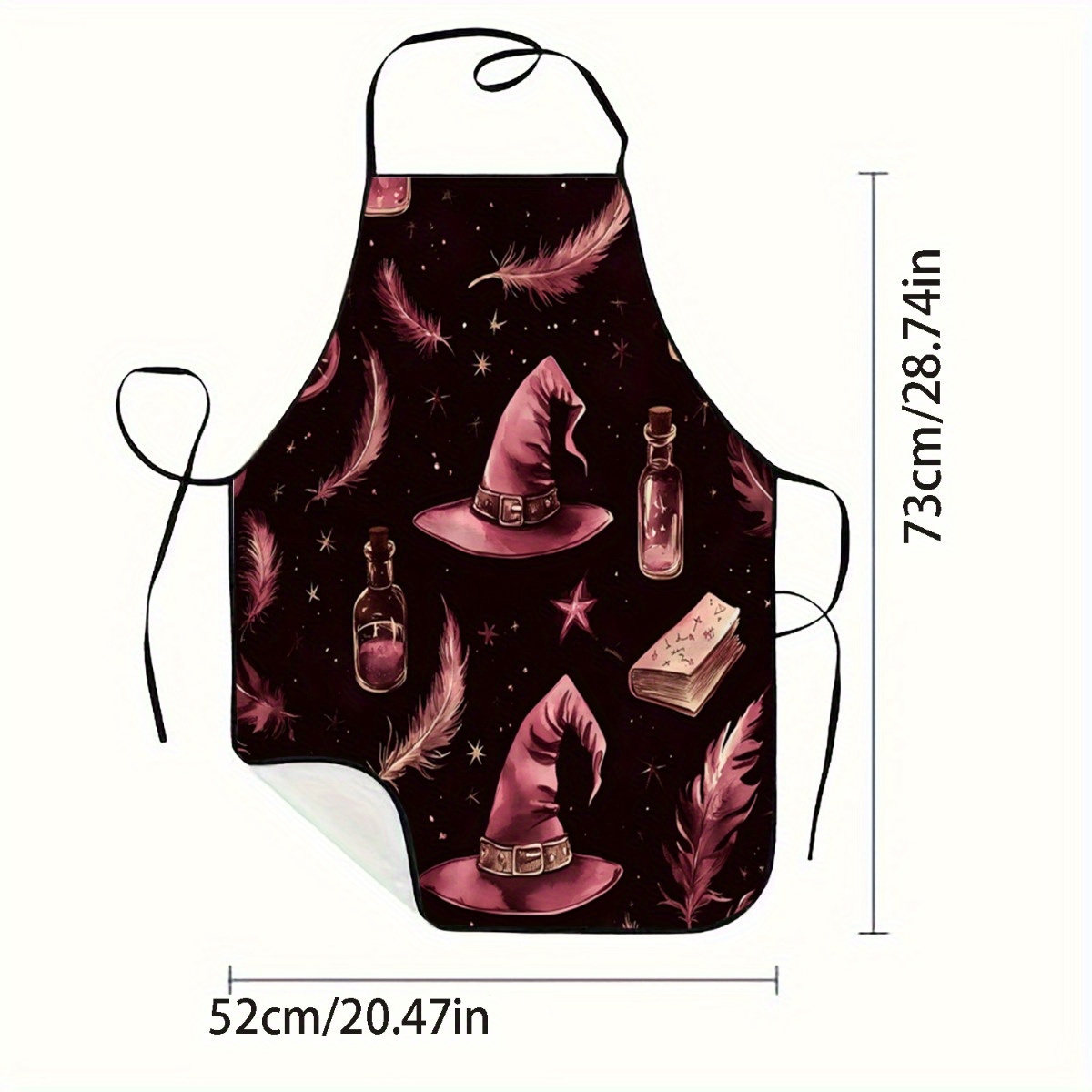 1pc Witch Hat & Feather Print  - Kitchen Witch Baking 评论和价格
