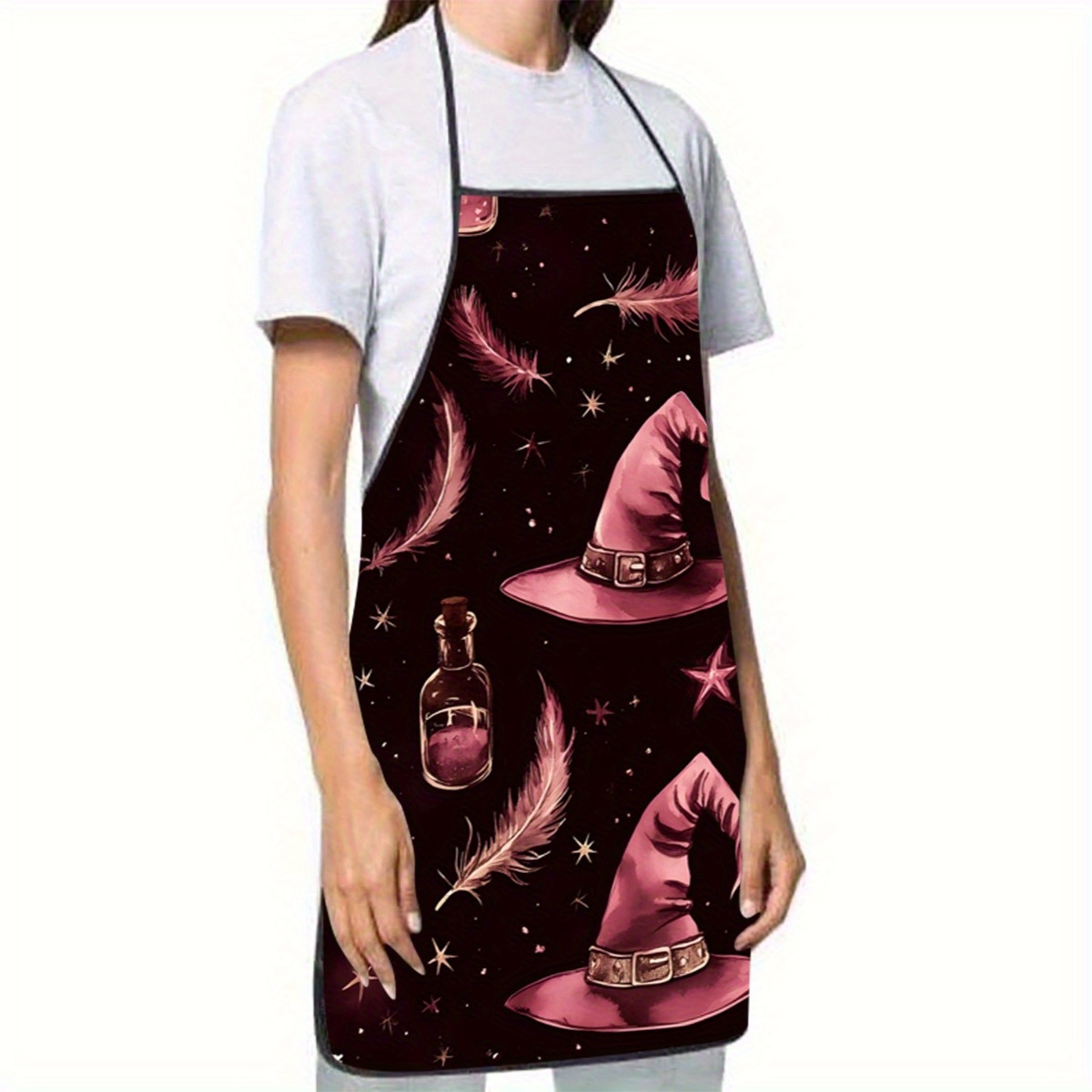 1pc Witch Hat & Feather Print  - Kitchen Witch Baking 评论和价格