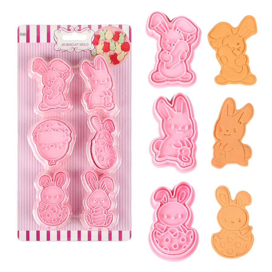 6pcs/Set Easter Bunny Cookie C - Kitchen Baking Set 评论和价格