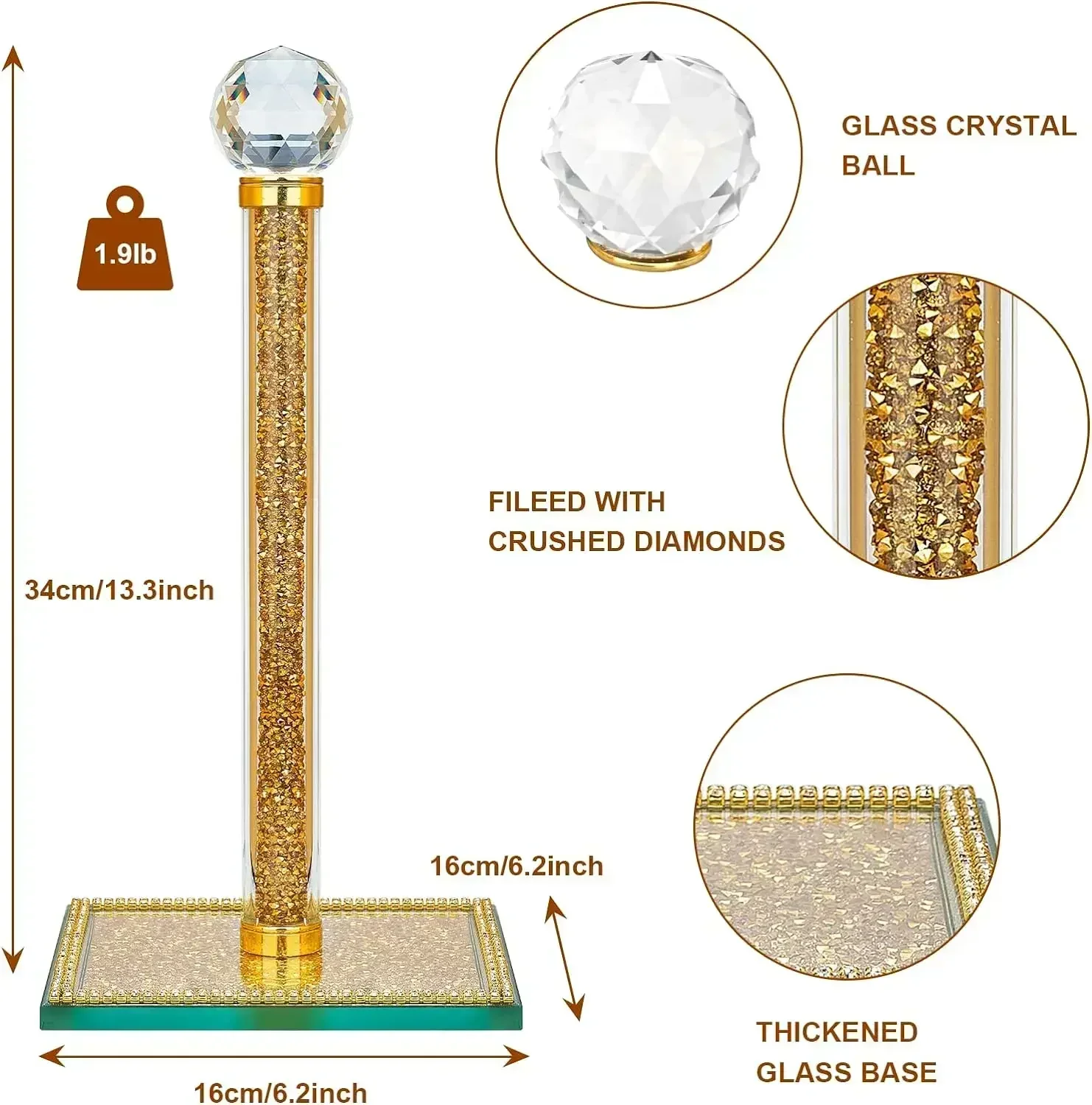 Crystal Paper Towel Holder Sta - Kitchen Baking Paper Holder 评论和价格