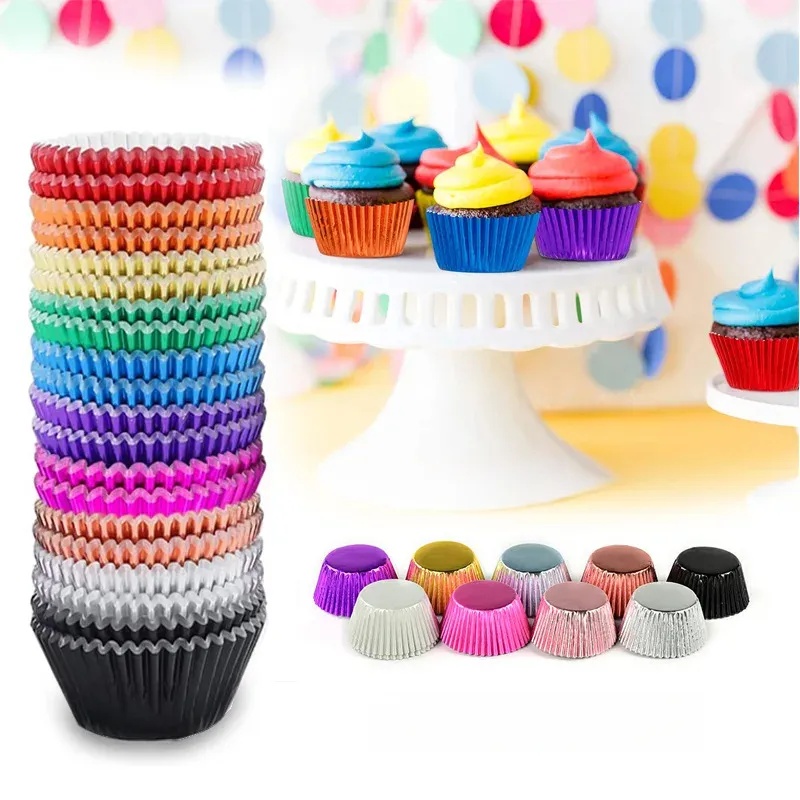 100 piece set of gold foil cup - Kitchen Baking Set 评论和价格