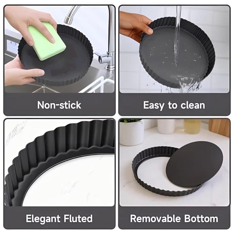 1pc Removable Bottom Fluted Ta - Kitchen Baking Tray 评论和价格