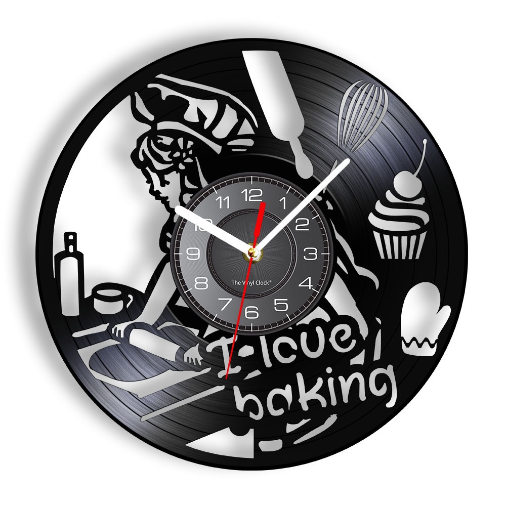 Baking Vinyl Record Wall Clock - Kitchen And Baking Life 评论和价格