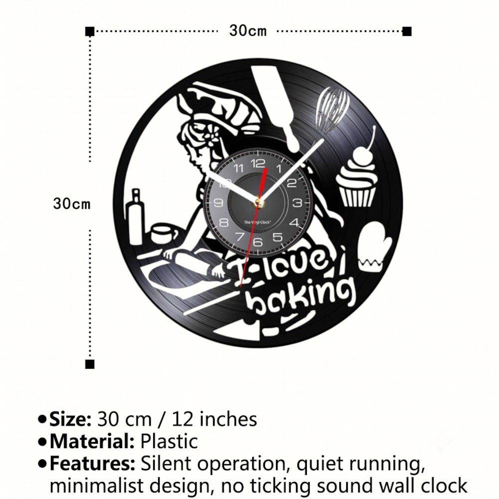 Baking Vinyl Record Wall Clock - Kitchen And Baking Life 评论和价格