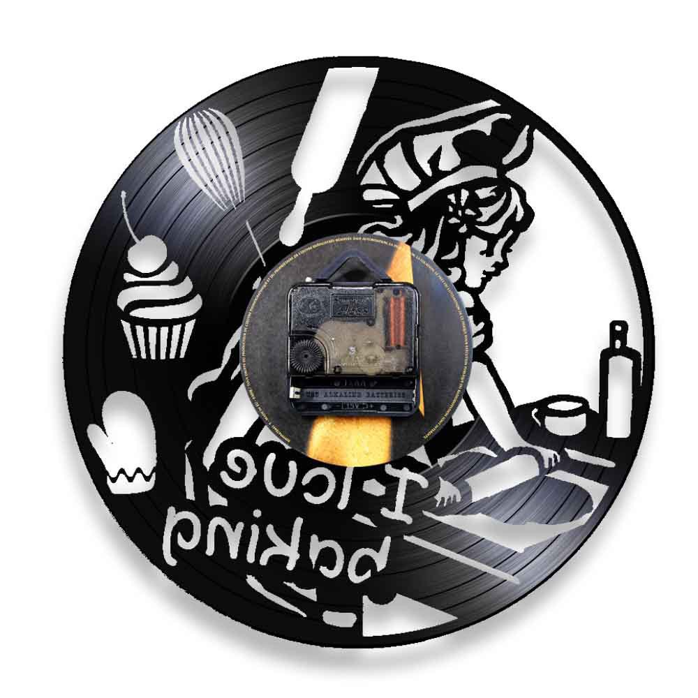 Baking Vinyl Record Wall Clock - Kitchen And Baking Life 评论和价格